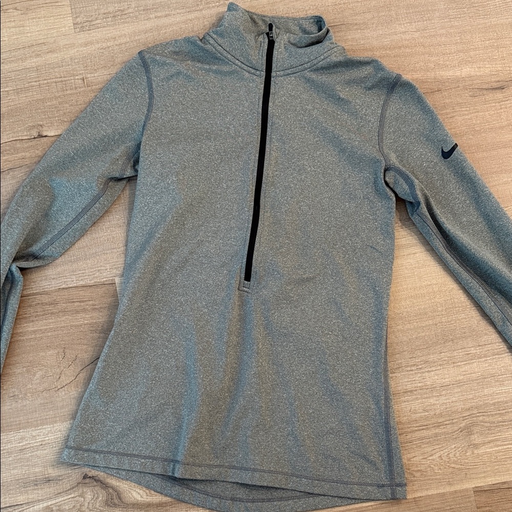 Nike Heather Gray Quarter-Zip Top